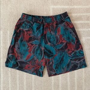 Lululemon Athletica Teal and Red Patterned Shorts